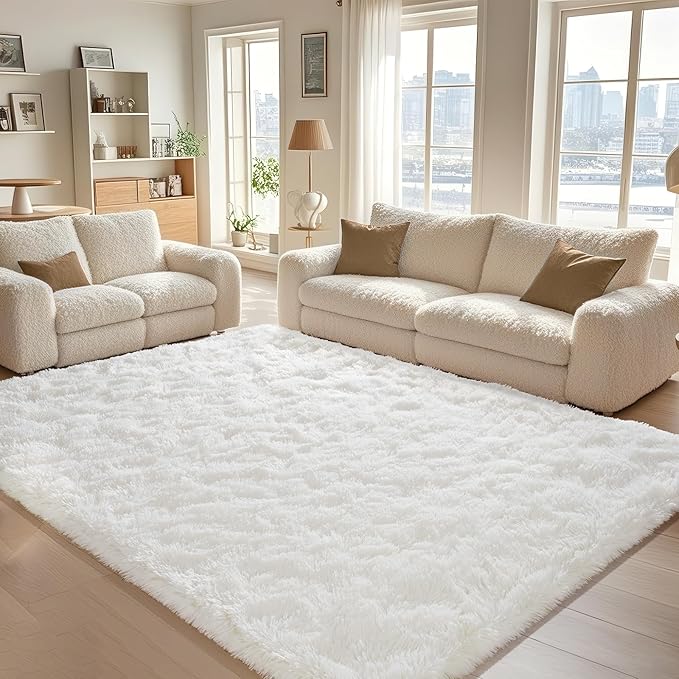 BENRON Soft Area Rugs for Living Room Bedroom Washable, Fluffy Rugs for Kids Children Girls Boys Room Decor, 3x5 Throw Rug for Nursery Kitchen Dining Table, Indoor Floor Carpets, Cream White