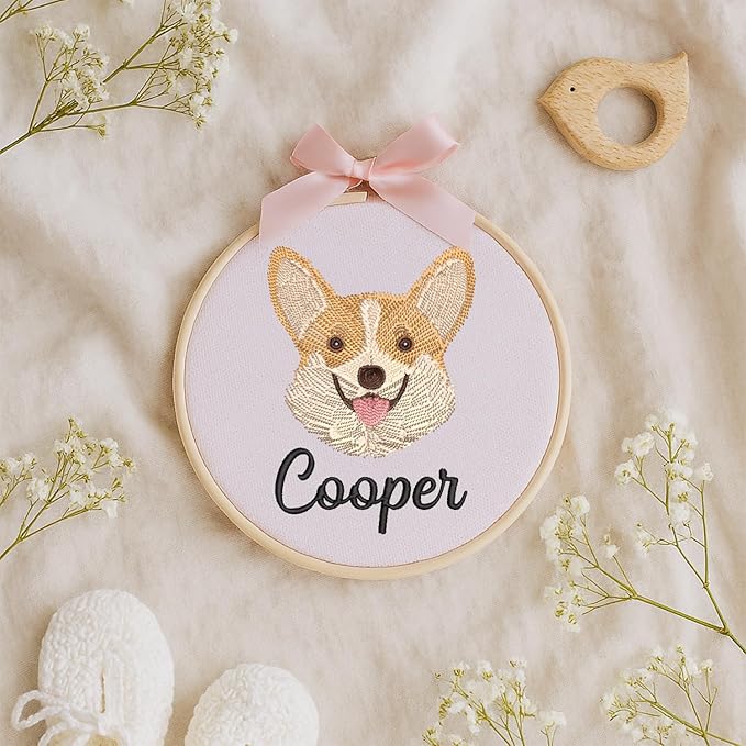 Personalized Baby Name Sign Welcome Baby Announcement Sign Newborn Baby Embroidery Hoop with Bows Baby Hospital Name Sign Custom Infant Baby Name Baby Shower Gifts (10)