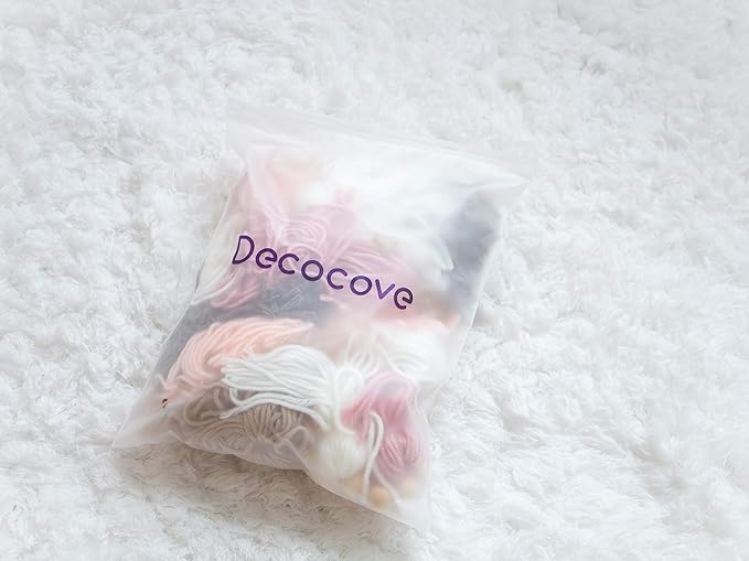 Decocove Tassel Garland - Boho Tassel Garland with Wood Beads - Wall Decor for Dorm, Girls Room and Nursery Room (36 inch) - Blush and Terra Cotta