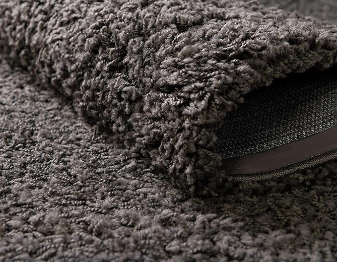 Unique Loom Solid Shag Collection Area Rug (10' x 13' 11" Rectangle, Graphite Gray)