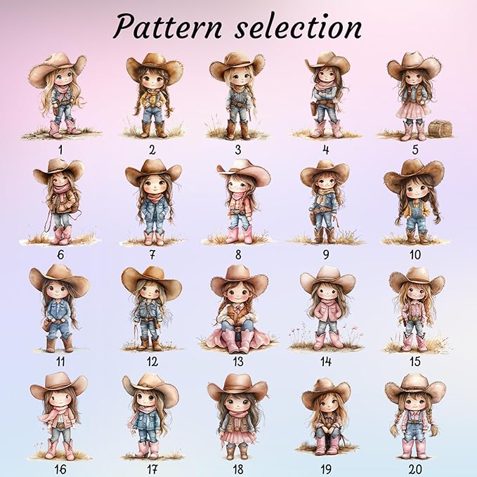 Western Cowboy Cowgirl Baby Name Blanket - Personalized Baby Blankets Nursery Decor - Custom Name Kids Throw Blanket for Girls Boys - Customized Western Cartoon Style Toddler Girl Birthday Gifts