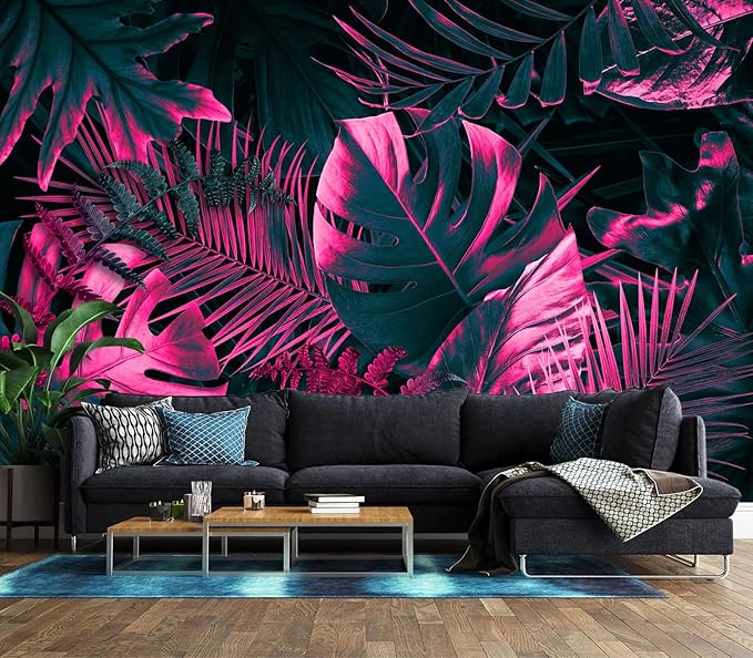 XMPMBM-Tropical Botanical backsplash Large Decorative Wallpaper Plant Leaf Bedroom Bathroom Wall Mural- W 88" X H 59"（36 Square Foot）