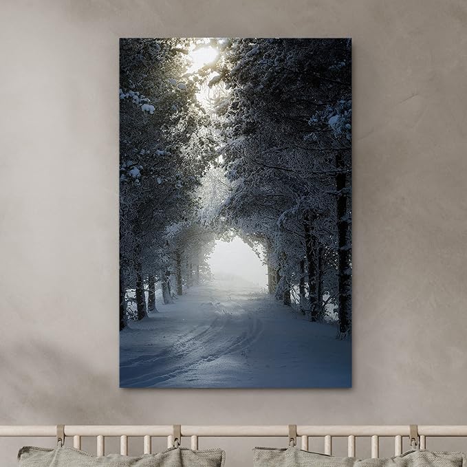 SIGNWIN Canvas Wall Art Woodland Nursery Decor Winter Trees Cool Dramatic Forest Multicolor Nature Photography Rustic - 16x24 inches