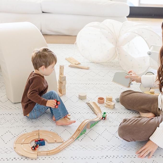 Baby Play Mat for Floor - Boho (4x6ft) - Premium EVA Foam Play Mat for Babies & Toddlers (Ages 0-5+) - Non-Toxic Playmat for Tummy Time, Crawling & Playroom - Stylish & Comfortable