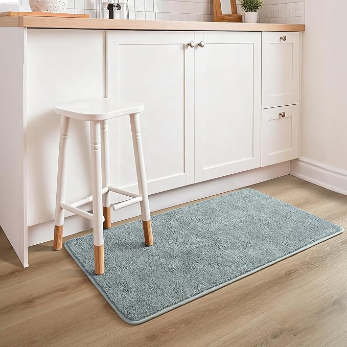 Chicrug 2x4 Minimalist Washable Runner Rugs for Bedroom Hallway, Modern Soft Memory Foam Rug for Kids Nursery, Low Plie Entryway Indoor Runner Carpet for Dorm Kitchen Bedside Living Room Decor, Grey