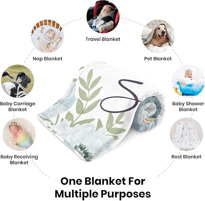 J&SBGFT Personalized Baby Blanket for Boys - Custom Name Receiving Blanket for Toddlers, Kids Nursery, Stroller, Crib Decor Throw 30"x40", Color6
