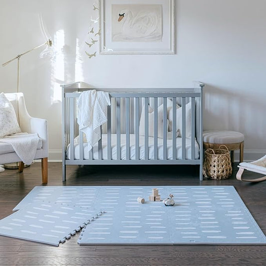 Baby Play Mat for Floor - Shoreline (4x6ft) - Premium EVA Foam Play Mat for Babies & Toddlers (Ages 0-5+) Non-Toxic Playmat for Tummy Time, Crawling & Playroom - Stylish & Comfortable