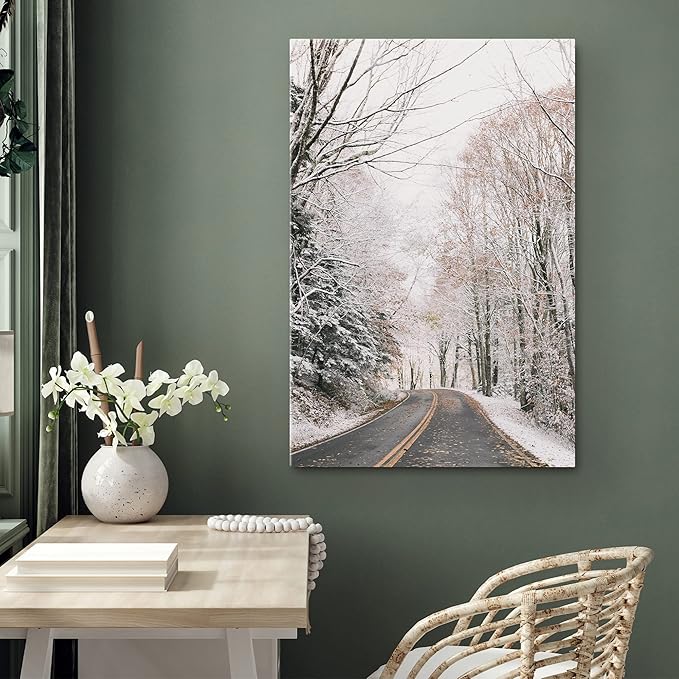SIGNWIN Canvas Wall Art Woodland Nursery Decor Winter Trees Cool Dramatic Forest Multicolor Nature Photography Rustic - 32x48 inches