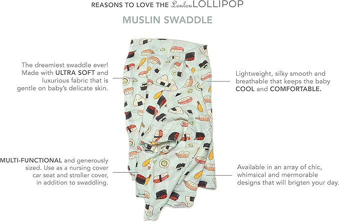Loulou Lollipop Soft Baby Swaddle Blanket Muslin Wrap Receiving Blanket for Newborn to Toddler Girl and Boy, Large 47” by 47” - Planets…
