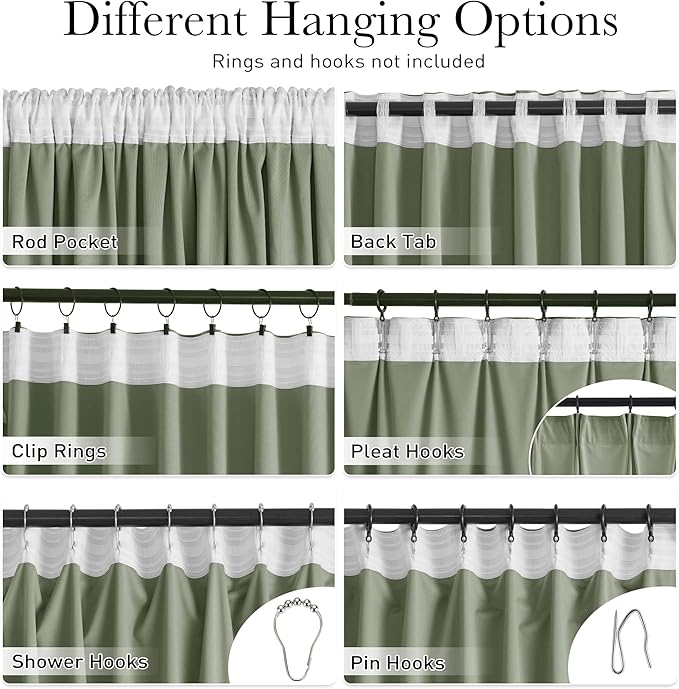 StangH Sage Green Living Room Curtains 105 inches Long Soft Velvet Thermal Insulated Room Darkening Door Drapes Heavy Thick Privacy Panels for Bedroom, W52 x L105, 2 Panels