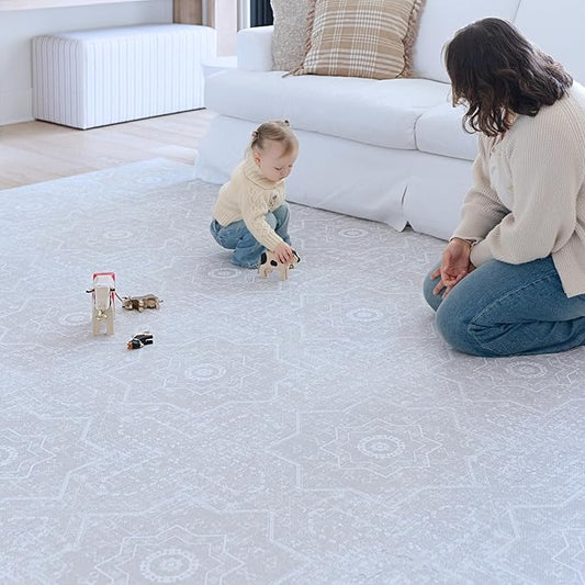 Baby Play Mat for Floor - Layla (6x8ft) - Premium EVA Foam Play Mat for Babies & Toddlers (Ages 0-5+) - Non-Toxic Playmat for Tummy Time, Crawling & Playroom - Stylish & Comfortable