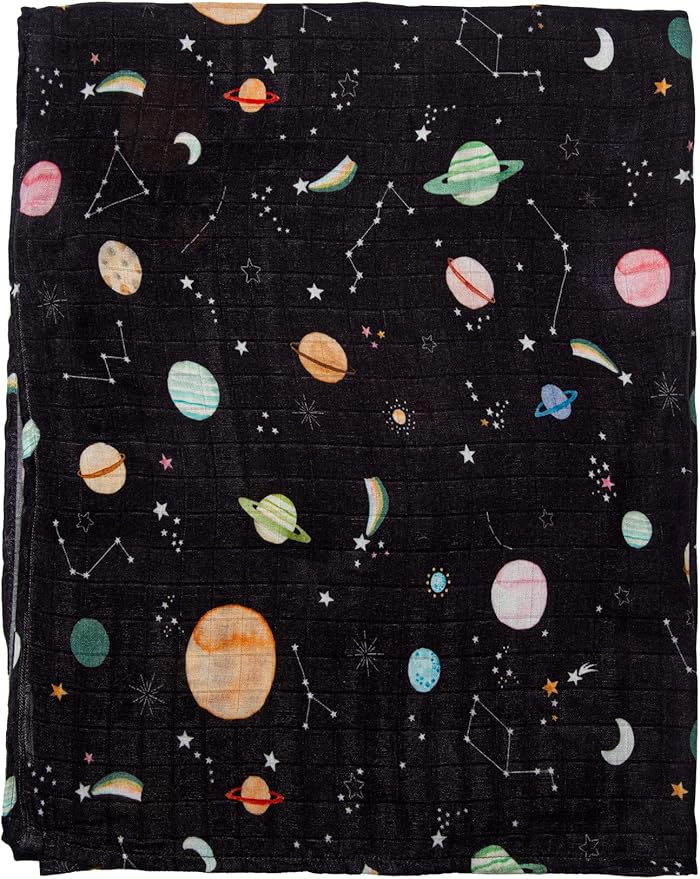 Loulou Lollipop Soft Baby Swaddle Blanket Muslin Wrap Receiving Blanket for Newborn to Toddler Girl and Boy, Large 47” by 47” - Planets…