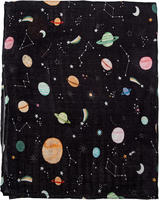 Loulou Lollipop Soft Baby Swaddle Blanket Muslin Wrap Receiving Blanket for Newborn to Toddler Girl and Boy, Large 47” by 47” - Planets…