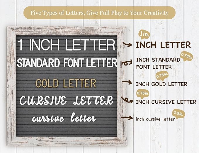 Changeable Felt Letter Board with Letters, Pre Cut & Sorted 725 Letters, First Day of School Board, Baby Announcement Sign, 10x10 Inch Message Board, Pregnancy Announcement Classroom Decor Sign Board
