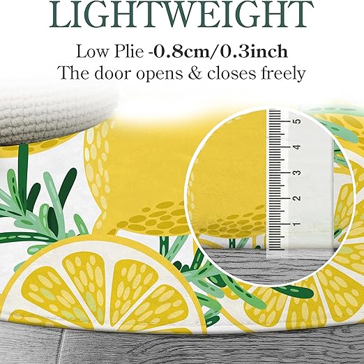 Round Lemon Rug Yellow Circle Rugs for Bedroom Dorm Living Room Lemon Tree Area Rug Floor Mat Pad Doormat Carpet, 3'X3'(90x90cm)