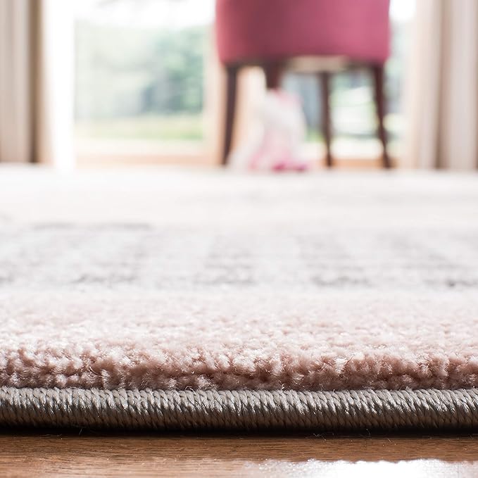 SAFAVIEH Carousel Kids Collection Area Rug - 6'7" x 9', Pink & Ivory, Animal Design, Non-Shedding & Easy Care, Ideal for High Traffic Areas for Boys & Girls in Playroom, Nursery, Bedroom (CRK127P)