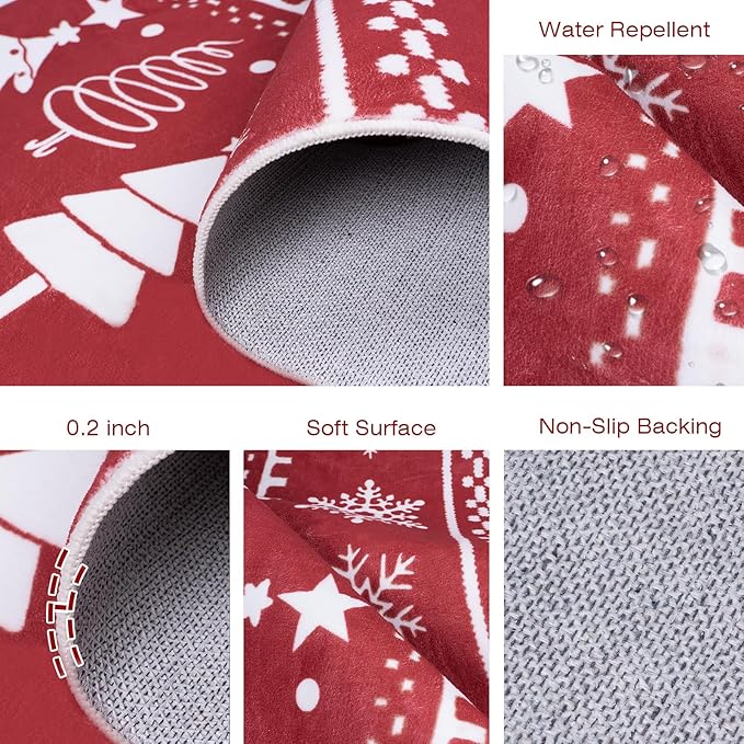 5x7 Machine Washable Christmas Area Rug, Non-Slip Floor Rugs for Kids, Low Pile Room Carpet for Living Room, Bedroom, Dining Room & Nursery(5x7 Elk)