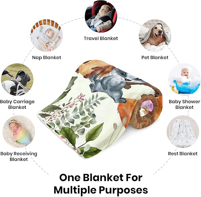 J&SBGFT Personalized Baby Blanket for Boys - Custom Name Blanket, Nursery Stroller Crib Decor Throw, Size 30"x40", Color7