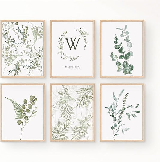 Personalized Name Flower Nursery Wall Art Prints, Crib & Nursery décor, Newborn Baby Girl Gift Present, Floral Baby Girl Room Pictures, Poster For Baby And Kids (6 Prints, Flower 4)