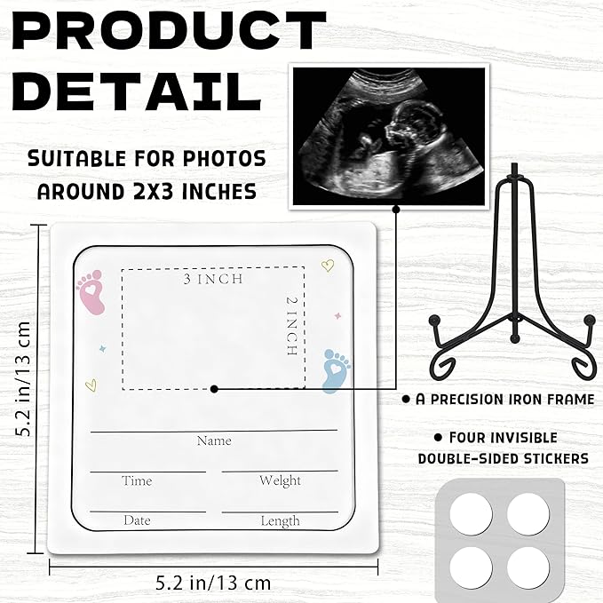 Pregnancy Announcement Ultrasound Picture Frame, Hello World Newborn Sign, Birth Announcement Ultrasound Photo Frame Wooden Surprise Box, Pregnancy Reveal to Grandparents, Friends, Auntie, Uncle