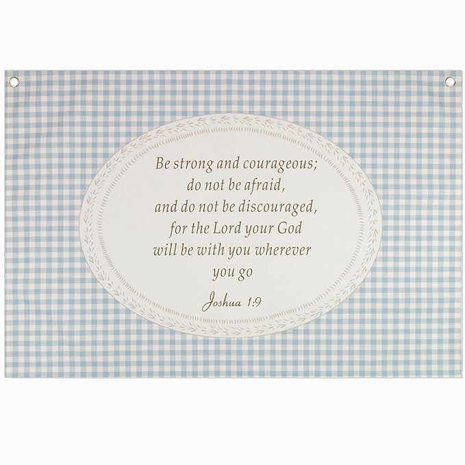 Christian Bible Verse Scripture Rectangular Banner Flag Wall Decor Gift for Baby Boy Girl Kids,Nursery Bedroom Reading Room Decor-Baby,Shower Birthday Christmas Gift-Be Strong and Courageous
