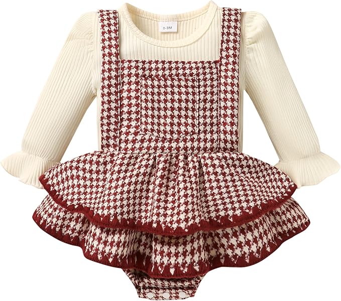 YOUNGER TREE Newborn Baby Girl Fall Winter Outfits Long Sleeve Romper Corduroy Overall Dress Infant Skirt Clothes Sets