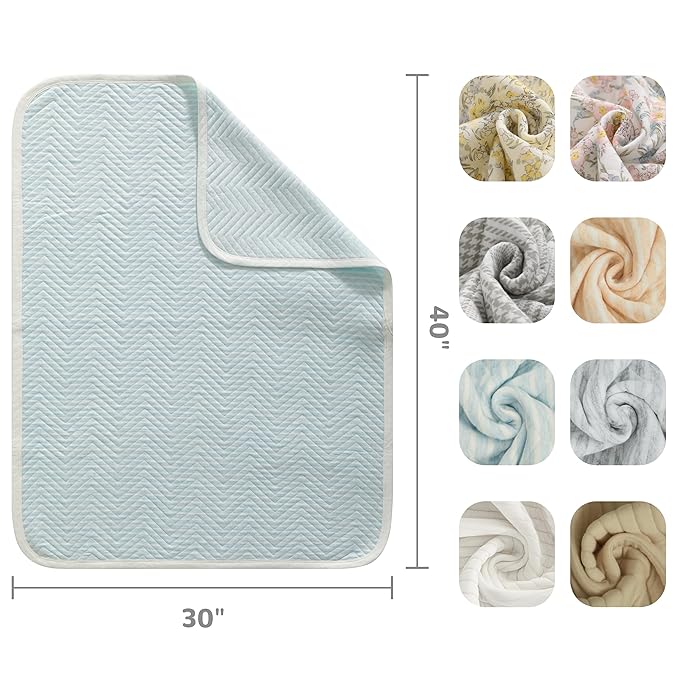 NTBAY Jersey Cotton Quilted Toddler Blanket, Breathable and Warm for Boys and Girls Baby Blanket, 30x40 Inches, Blue