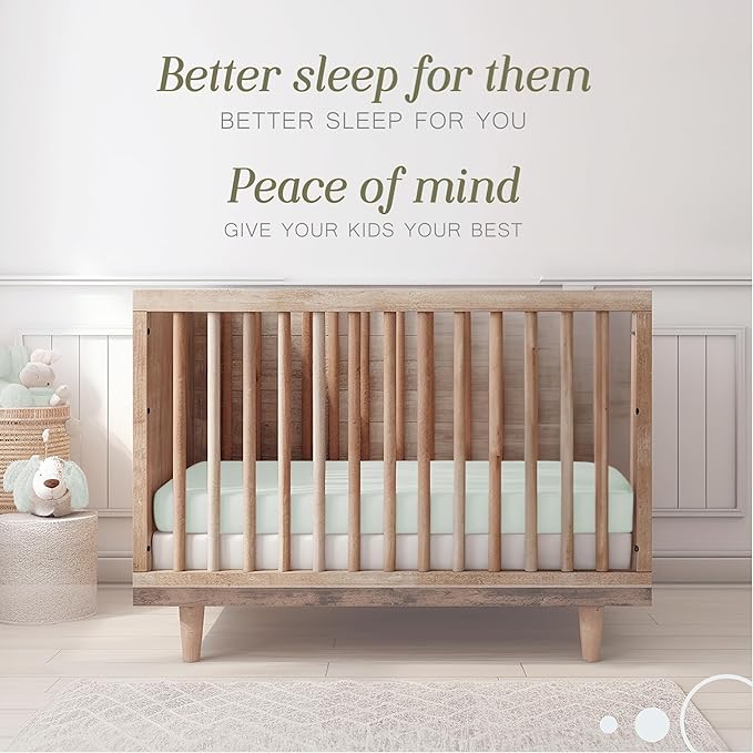 Bella Coterie Luxury Bamboo Viscose Crib Sheet | Organically Grown | Ultra Soft | Cooling for Better Sleep | Deep Pocket Fitted Sheet for Crib & Toddler Mattress | 100% Organically Grown [Sea Glass]