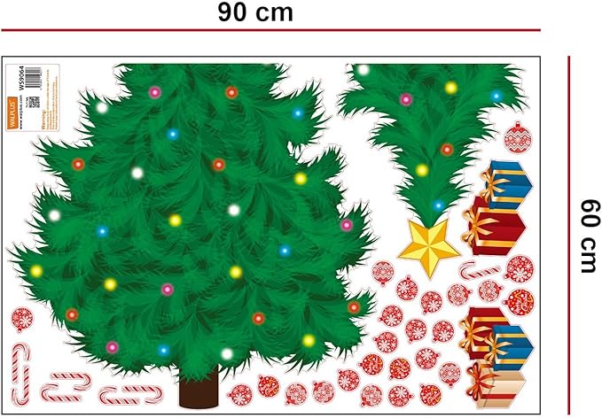 Christmas Decorations Clearance for Home Indoor Wall Stickers Merry Christmas Decor Wall Murals Decals Living Room Children Nursery Restaurant Cafe Hotel Home Decor (Traditional Christmas Tree)