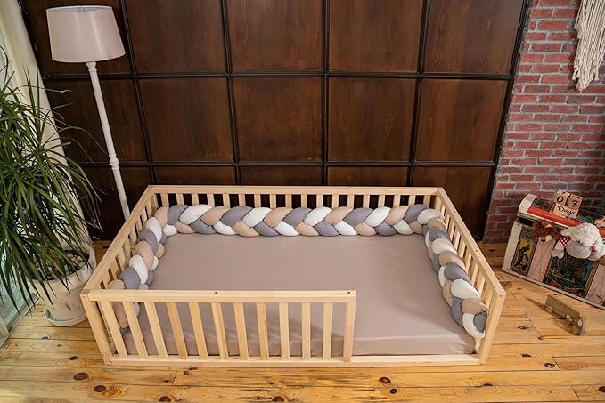 Montessori Floor Bed Twin Size 39x75 / Height 18.9'' | Pine Tree Toddler Bed Frame, Wood Bed Frame | Gift for Kids Room Decor (Twin)