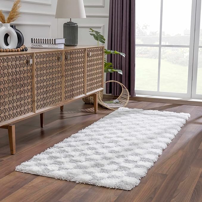 Hauteloom Atira Living Room, Bedroom Area Rug - Contemporary - Plush Pile - Light Gray, Cream - 9'2" x 12'