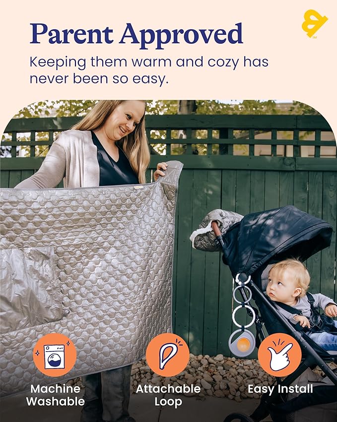 Goldbug Baby Blanket for Strollers & Car Seats - Weather-Resistant Shell - Warm Fleece Lined - Packable