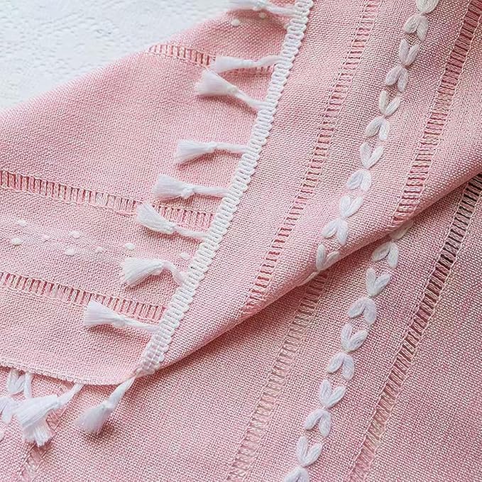 Deeprove Pink Boho Curtains for Kids Room Girls Nursery Room, Pretty Princess Theme Home Decoration Privacy Protection, Bohemian Semi-Blackout Light Filter Window Tassel Drape (1 Panel,52" x 90")