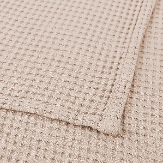 36” X 40” Inches Cooling Baby Waffle Weave Blanket, Ultra-Soft Lightweight Receiving Blanket for Newborn, Breathable Comfortable Baby Swaddle Blanket for Boys and Girls(Oat)