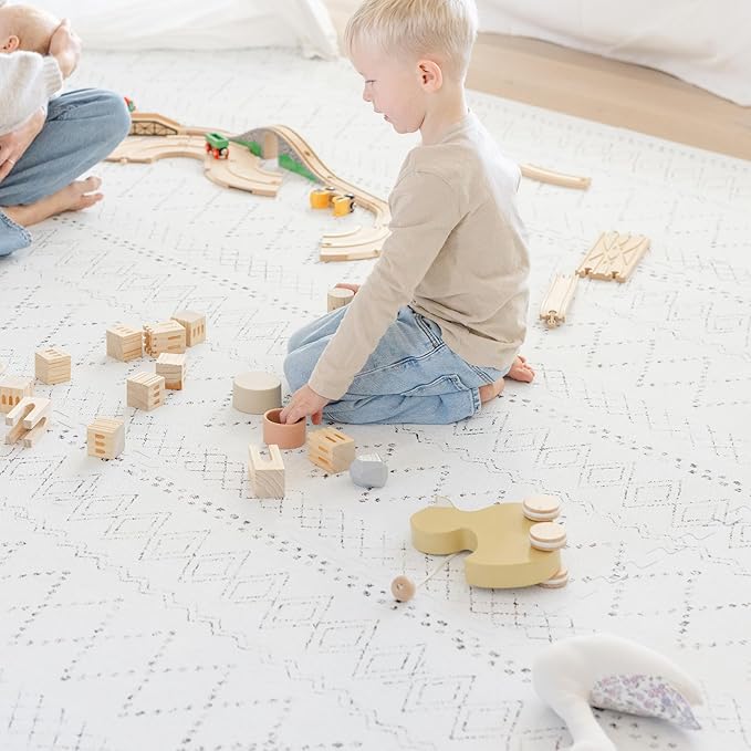 Baby Play Mat for Floor - Boho (6x8ft) - Premium EVA Foam Play Mat for Babies & Toddlers (Ages 0-5+) - Non-Toxic Playmat for Tummy Time, Crawling & Playroom - Stylish & Comfortable