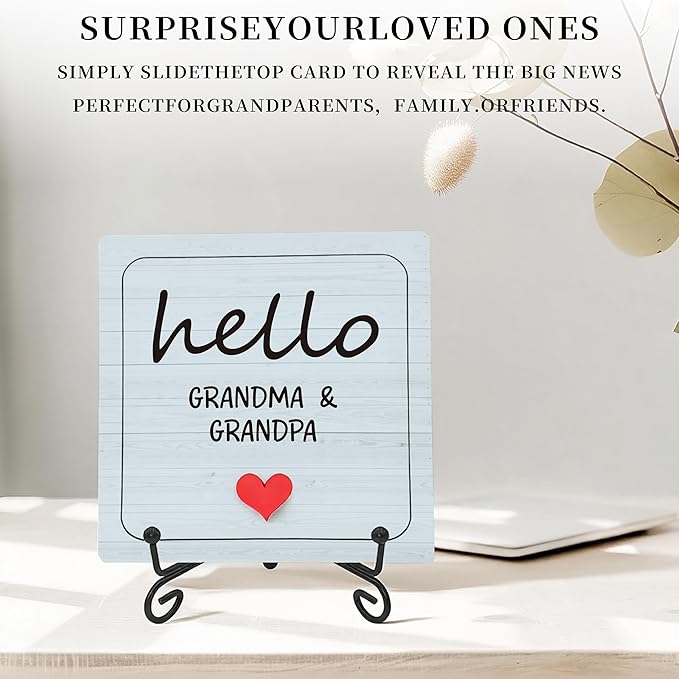 Pregnancy Announcement For Grandma Grandparents, Ultrasound Picture Frames Surprise Box, Baby Announcement Gifts, Baby Coming Soon Announcement for Pregnancy Reveal Gifts to Grandparents