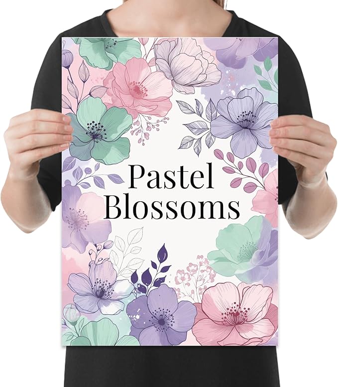 Pastel Blossoms - Nursery Art - 13x19 Poster Print - Dreamy Decor