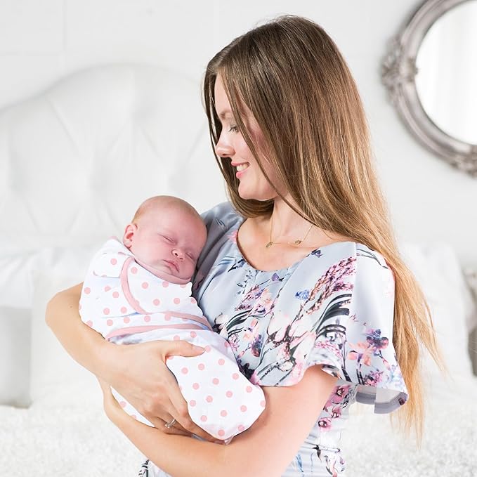 Mama Cheetah Baby Swaddle Blanket, Adjustable Newborn Swaddle Wrap for Infant (0-3 Month), 3 Pack Soft Organic Cotton