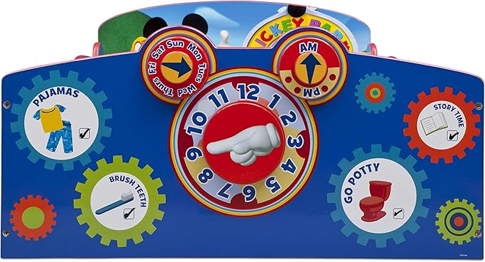 Delta Children Interactive Wood Toddler Bed, Disney Mickey Mouse + Serta Perfect Slumber Dual Sided Recycled Fiber Core Toddler Mattress (Bundle)
