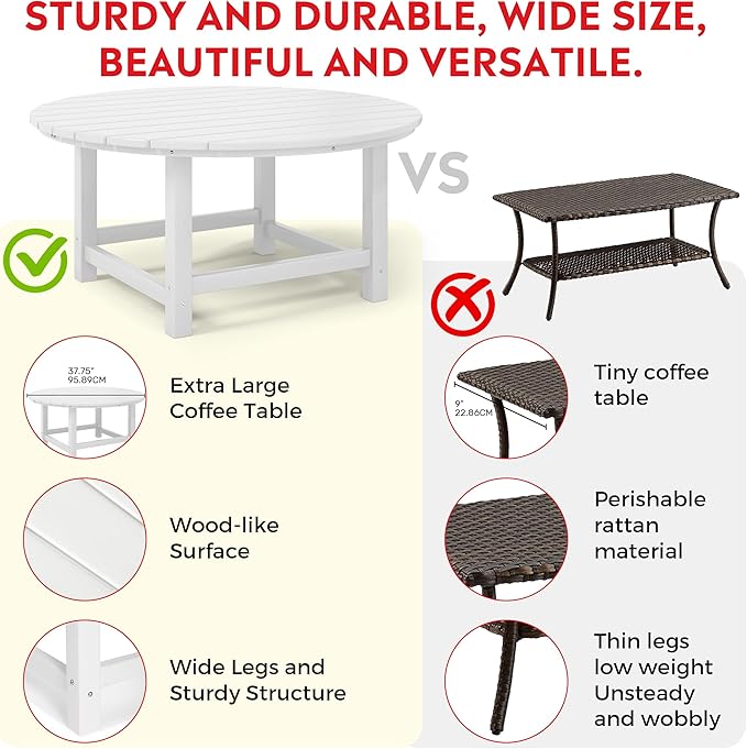 Costaelm Paradise Kids 5-Piece HDPE Outdoor Patio Round Dining Table and Chairs Set, White