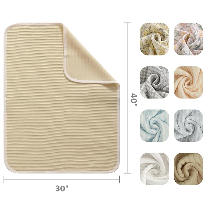 NTBAY Jersey Cotton Quilted Toddler Blanket, Breathable and Warm for Boys and Girls Baby Blanket, 30x40 Inches, Camel Stripe