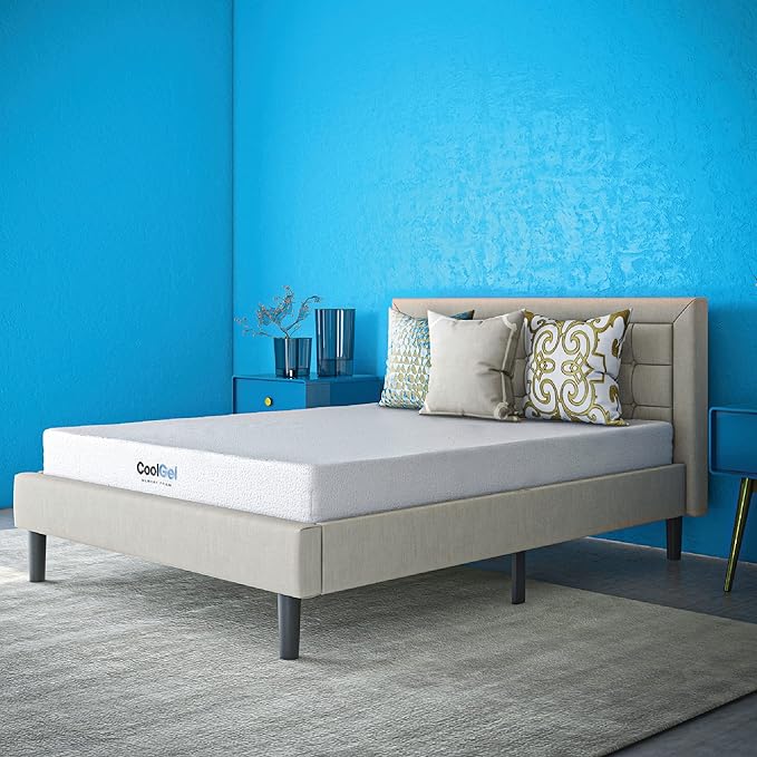 Cool Gel 8 Inch California King Memory Foam Mattress Medium Firm, King Size Memory Foam Mattress Cooling, Made in the USA, 8" Depth with Pressure Relief, CertiPUR-US Certified, CoolGel Bed