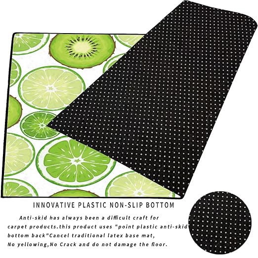 Green Kiwi Fruit Rug for Bedroom Dorm Living Room Chinese Gooseberry Area Rugs Throw Rug Floor Mat Pad Doormat Carpet, 5' x 7'(150 x 210cm)