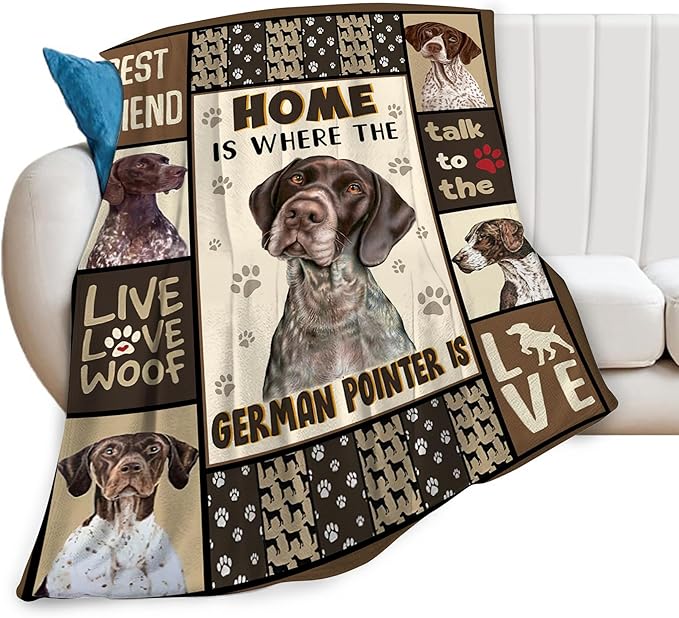 German Shorthaired Pointer Gifts & Decor: Cute Dog Throw Blanket - Soft, Warm, Cozy Fleece for Couch, Sofa, Bed - 50"x40"