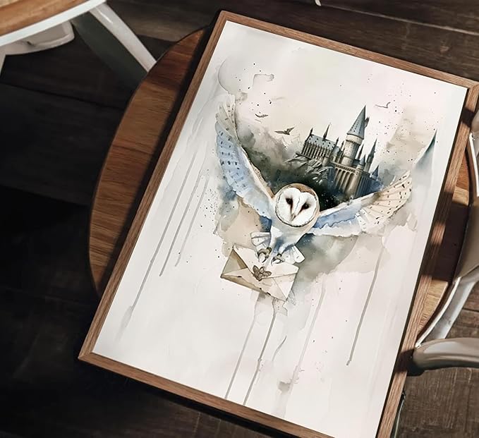 3pcs Magic Nursery Canvas Wall Art Express Train Owl Magic Castle Painting Picture Wall Decor Neutral Watercolor Poster Print Artwork For Kids' Baby Nursery Living Room Decoration Unframed