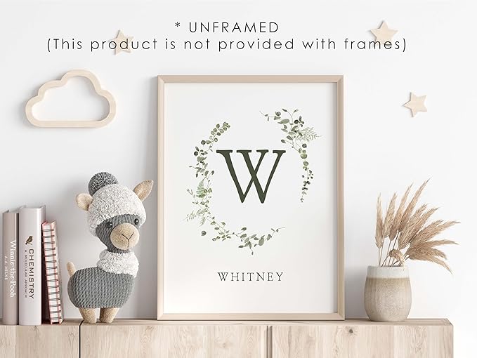 Personalized Name Flower Nursery Wall Art Prints, Crib & Nursery décor, Newborn Baby Girl Gift Present, Floral Baby Girl Room Pictures, Poster For Baby And Kids (3 Prints, Flower 4)