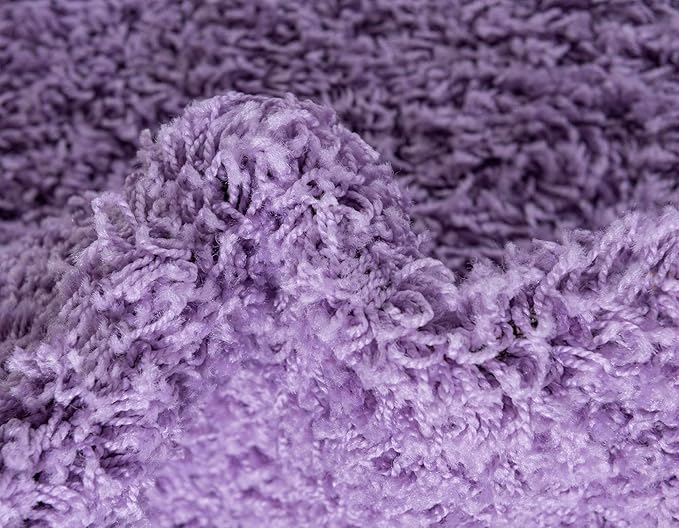 Unique Loom Solid Shag Collection Area Rug (5' 1" x 8' Rectangle Lilac)