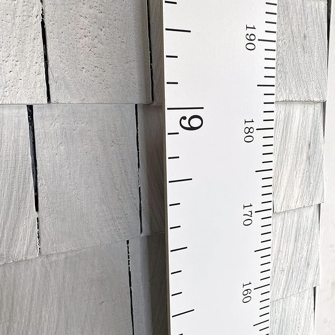 Headwaters Studio Wooden Ruler Growth Chart for Kids, Boys & Girls - Height Chart & Height Measurement for Wall - Kids Nursery Wall Decor & Room Hanging Wall Decor - White
