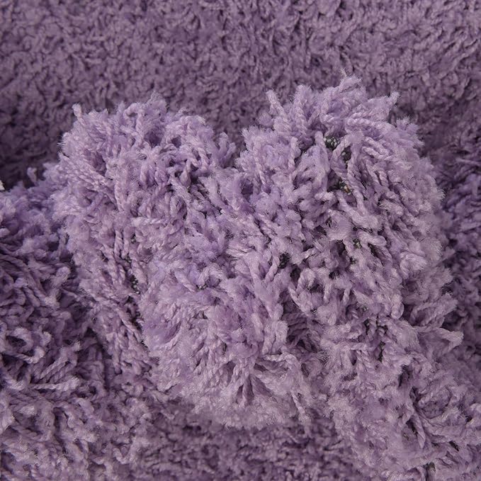 Unique Loom Solid Shag Collection Area Rug (7' 1" Round, Lilac)