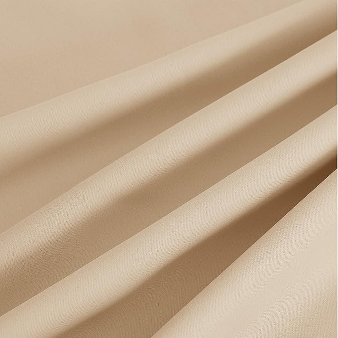 NICETOWN Beige Room Darkening Curtains 72 Inches Long 2 Panels for Living Room, Bedroom, Nursery Summer Thermal Insulated Blackout Drapes Grommet Noise Reducing Window Curtains, W40